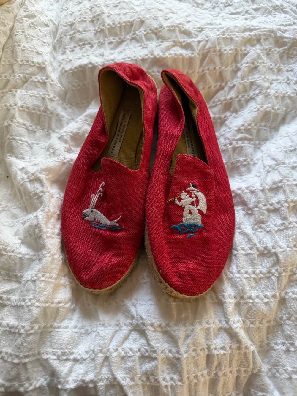 Stubbs & Wootton Red Embroidered Espadrilles